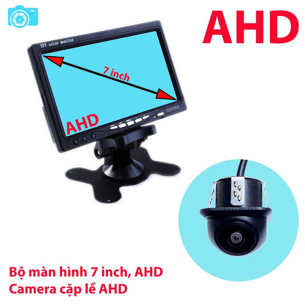 Bộ màn hình và camera cặp lề AHD, màn hình 7 inch, camera cặp lề khoan gương