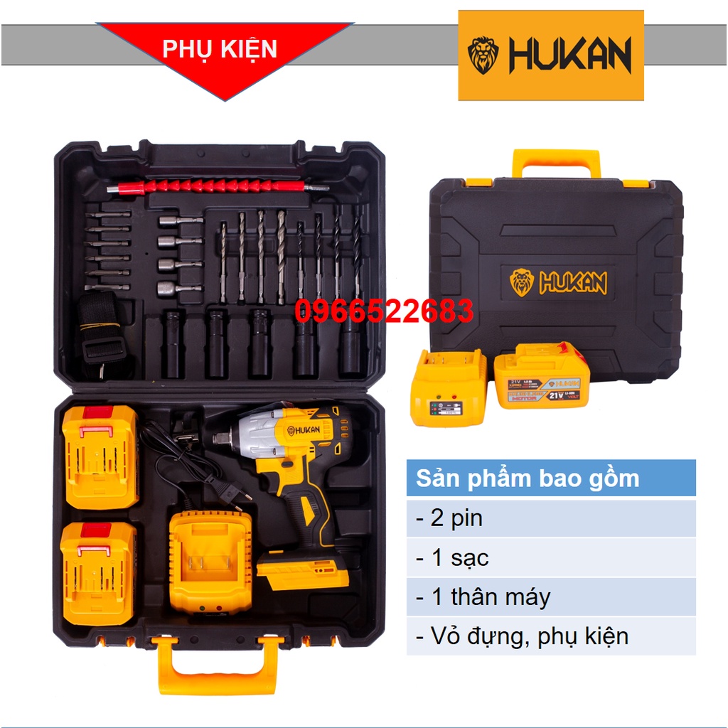 Máy siết bulong | máy siết bulong hukan x2 pro | không chổi than bảo hành chính hãng 6 tháng