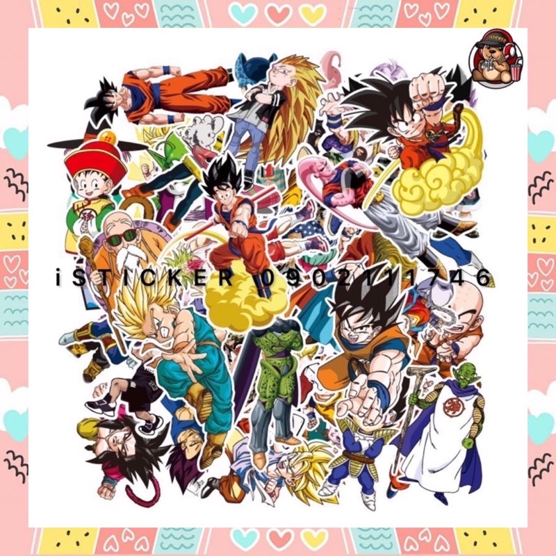 Sticker tem 7 viên ngọc rồng mẫu HOT hình dán cute trang trí nón - mũ bảo hiểm, điện thoại, laptop, xe