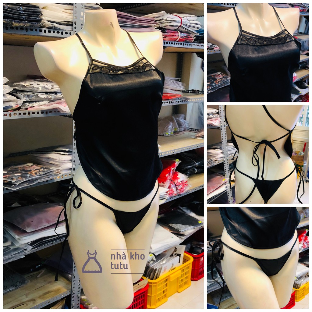 Set đồ ngủ yếm lụa cao cấp L133 | BigBuy360 - bigbuy360.vn