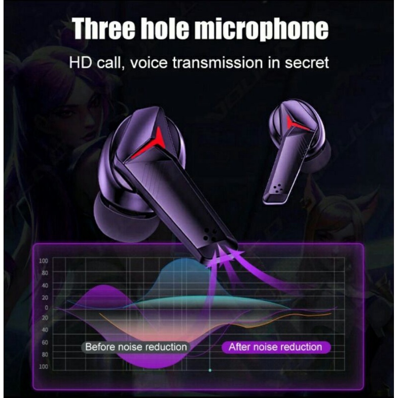 ✅Tai nghe Bluetooth Gaming T33 Tai nghe không dây Âm trầm đầy đủ Loại bỏ tiếng ồn HiFi Stereo