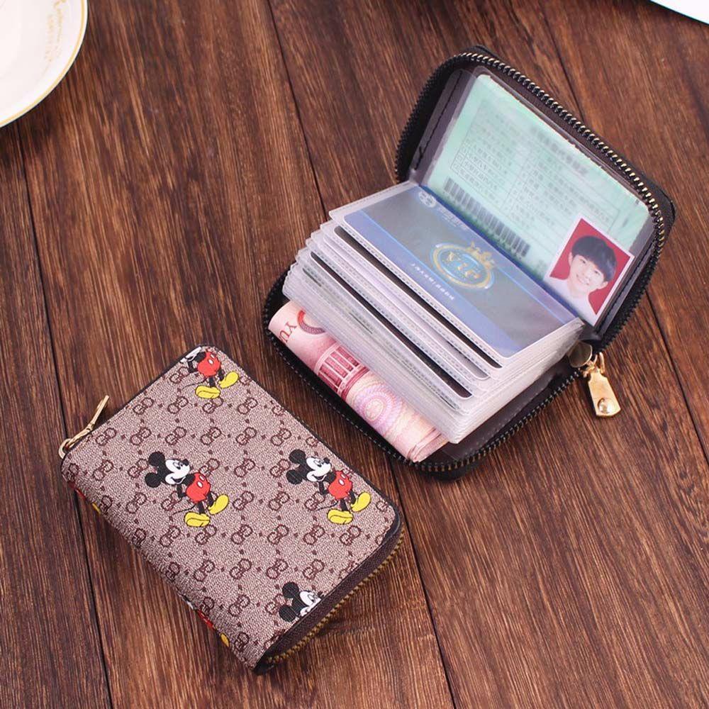 FORBETTER Ví Da PU Họa Tiết Chuột Mickey Phong Cách Vintage Cho Nữ Giá Đỡ