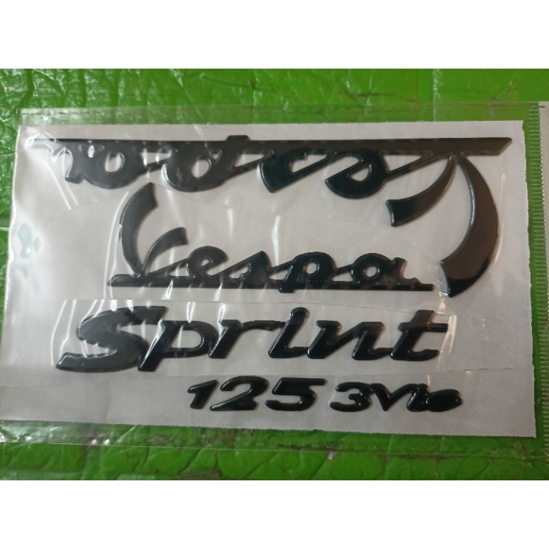 Bộ tem Nổi Vespa Sprint 125 3vie màu đen new