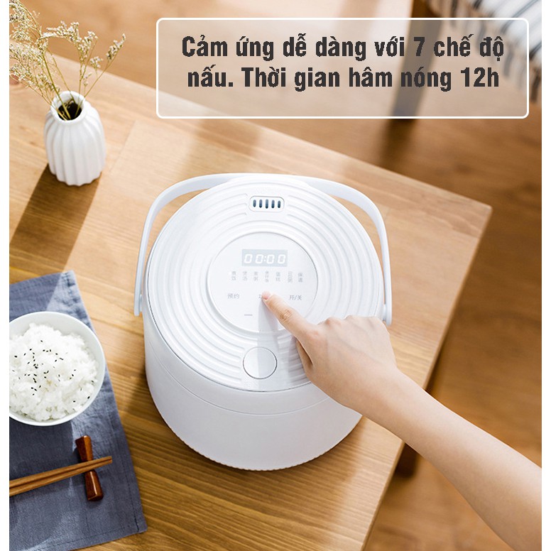 Nồi Cơm Điện Từ Đa Năng 7 Chế Độ Nấu Dung Tích 2 Lít Công Suất 400W Nấu Nhanh, Tiết Kiệm Điện Có Chế Độ Hẹn Giờ