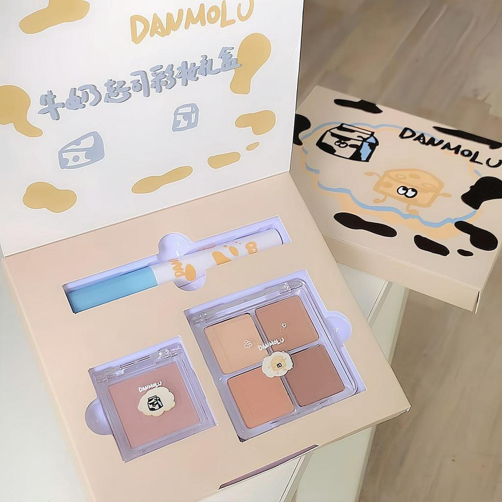 DANMOLU bộ trang điểm 3 sản phẩm Son môi+Phấn Mắt+Phấn Nền Chất Lượng Cao Chất lỏng concealer
