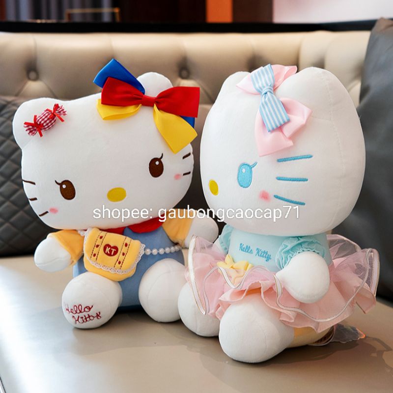 ❌gấu bông Mèo Hello Kitty mặt váy 35cm Phiên bản cao cấp, thú nhồi bông đồ chơi quà tặng bé