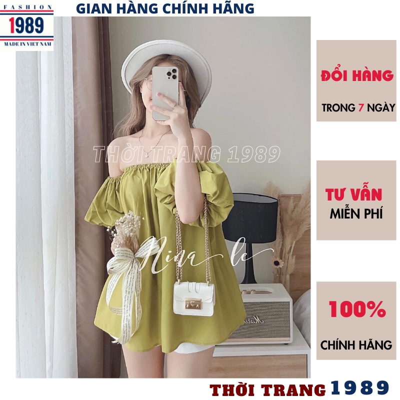 Áo trễ vai tay bồng hàn quốc kiểu dáng ulzzang vintage nhiều mầu form rộng dấu quần cực xinh dễ thương dự tiệc -PHƯƠ1989