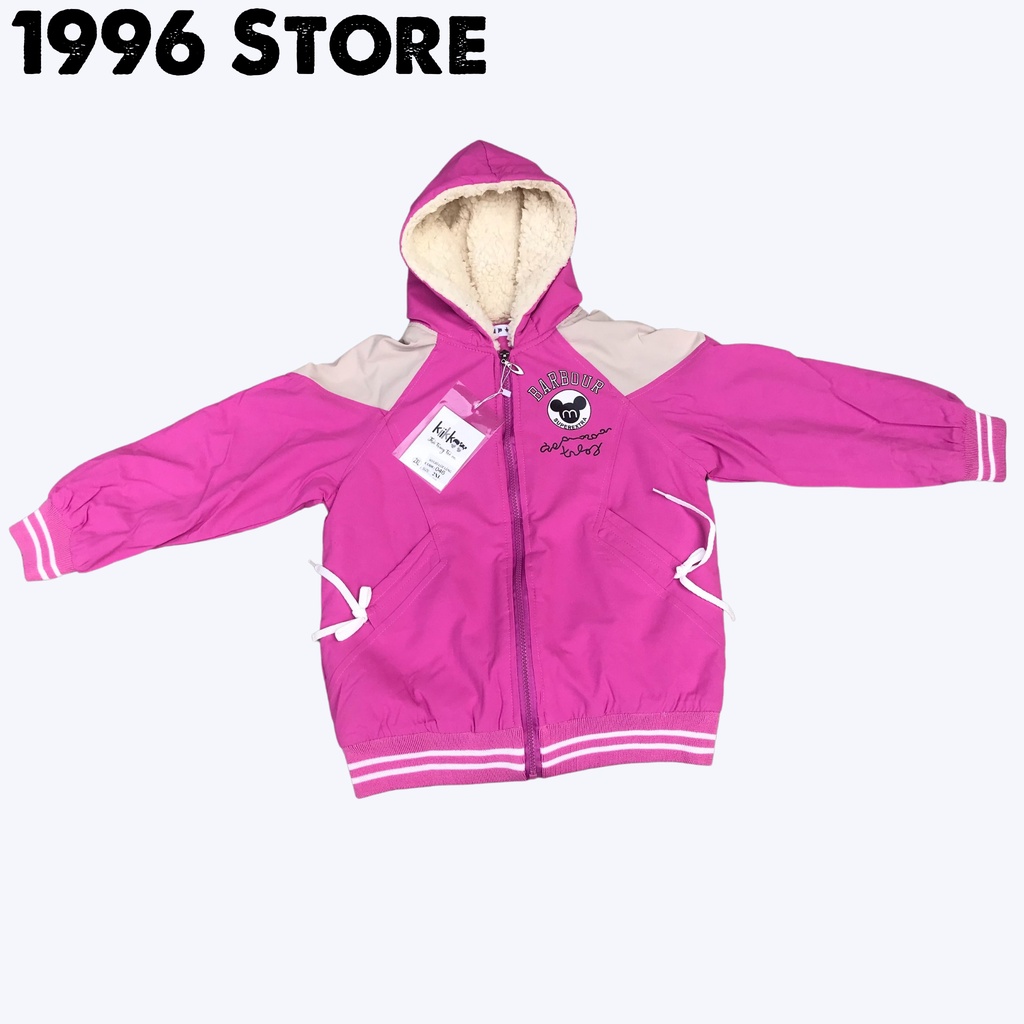 Áo gió cho bé gái lót lông có mũ cao cấp 5-12 tuổi 16-32kg