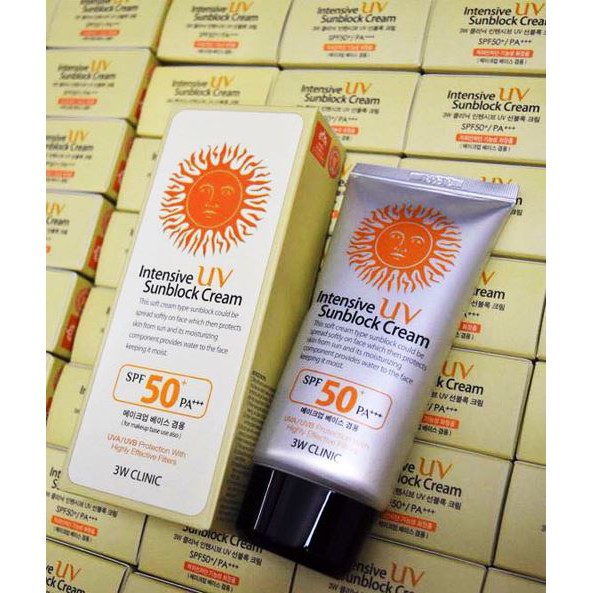 Kem Chống Nắng 3w Clinic Intensive UV Sunblock Cream SPF 50 Pa+++ - Hàn Quốc