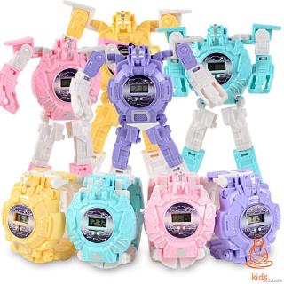 Đồng hồ điện tử đồ chơi đeo tay thiết kế robot biến hình cho bé