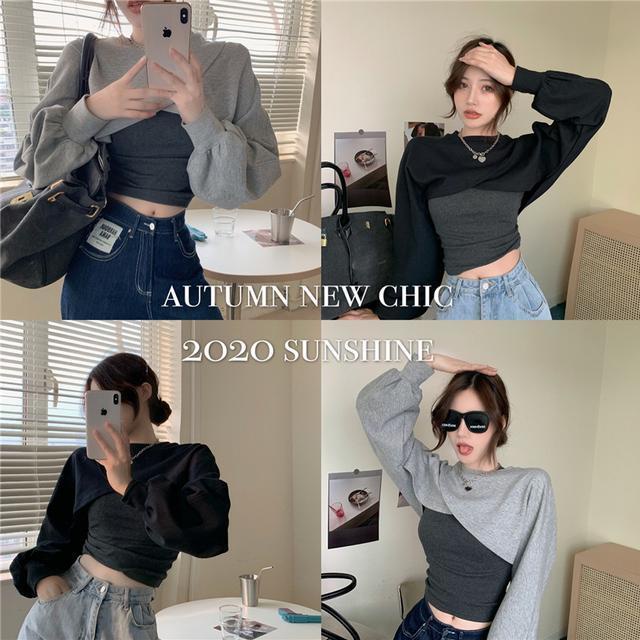 Áo sweater dáng ngắn thời trang xuân thu