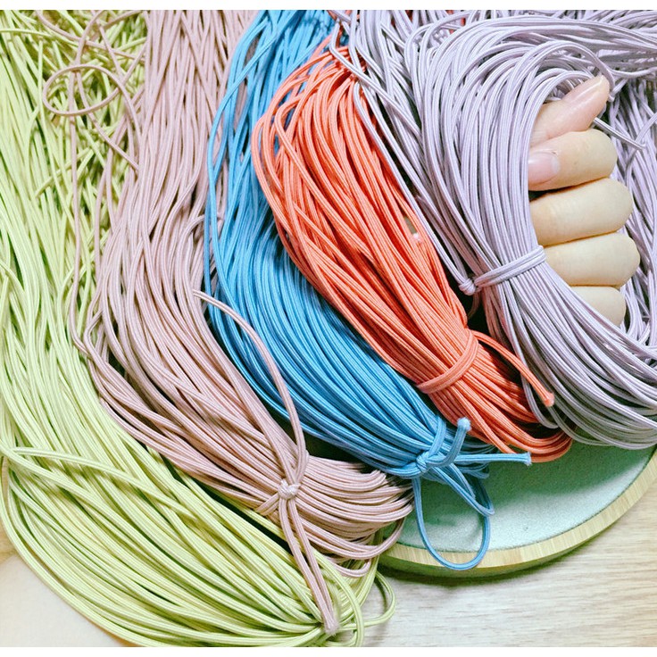 Set 10 dây thun buộc tóc co giãn nhiều màu 2mm