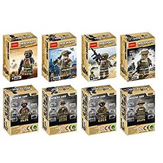 Mô hình lắp ráp Non Lego Lính Modern War Vàng ( 4 hộp )
