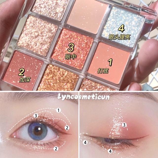 (Tặng cọ) Bảng mắt GLAM COLOUR MULTI EYE COLOR PALETTE