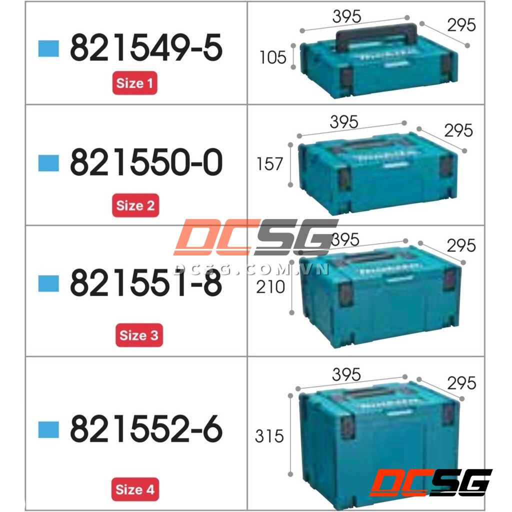 Thùng Makpac size 3 Makita (395x295x210mm) (hàng tách bộ) | DCSG