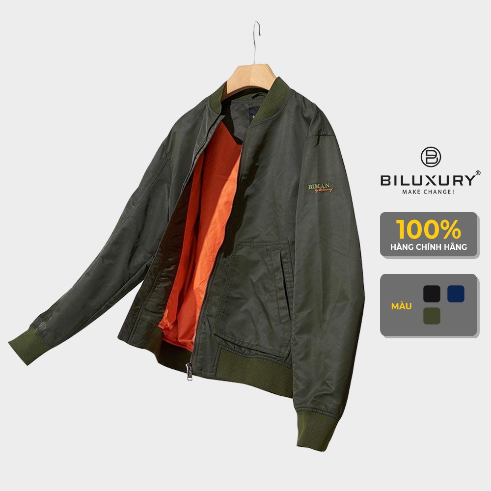 [Mã MABRBI212 giảm 10% đơn từ 99k] Áo khoác nam bomber Biluxury 2 lớp 4AG2T008 chống nước Gore-tex đẳng cấp cản gió tốt