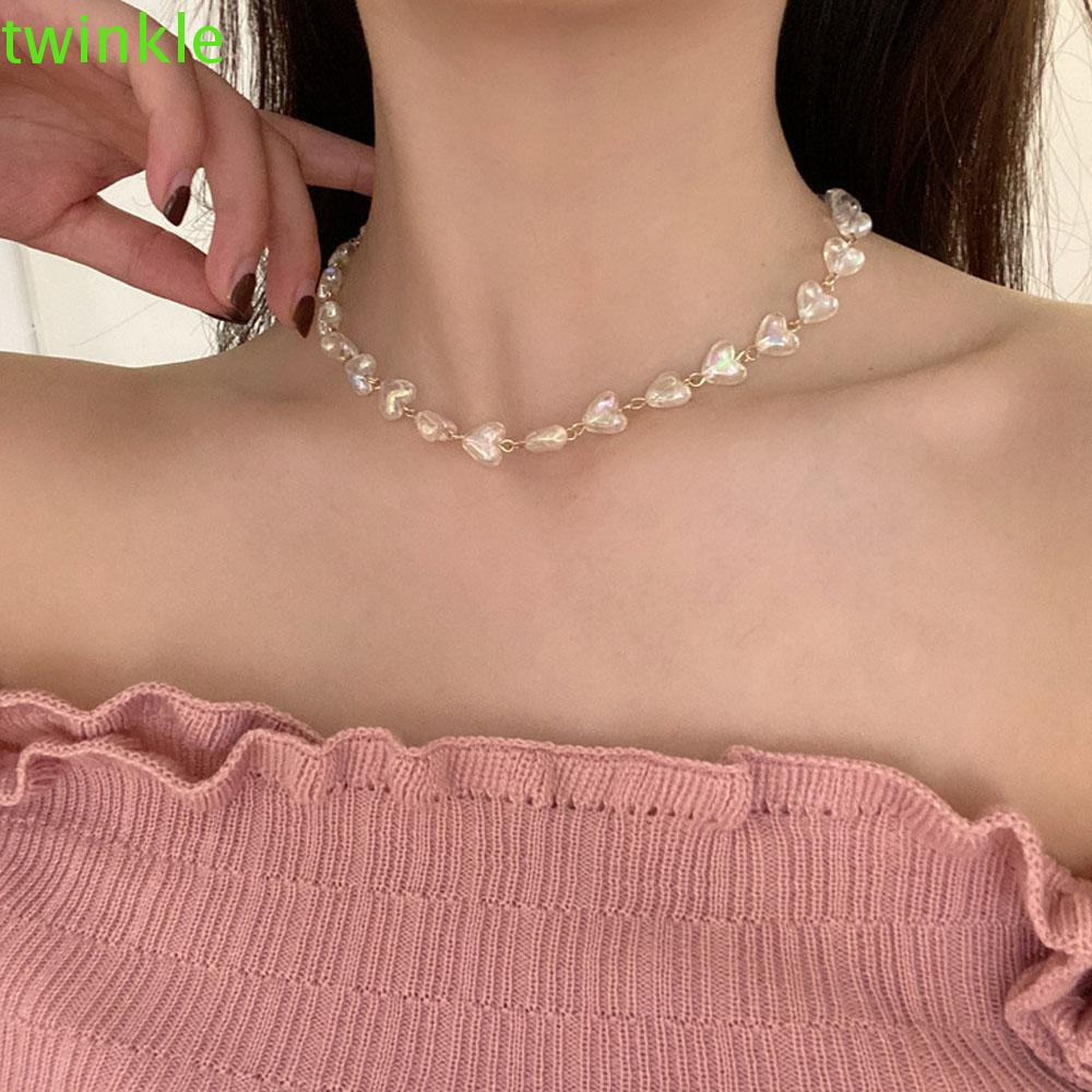 Vòng Cổ Choker Mặt Trái Tim Nhiều Màu Thời Trang Thanh Lịch Cho Nữ