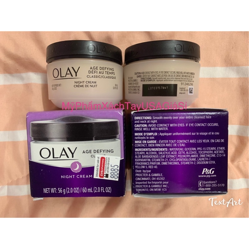 Kem dưỡng ẩm da ban đêm Olay Age Defying Classic Night Cream 56g Hàng Mỹ