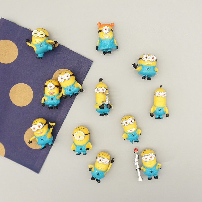 Set 12 Nam Châm Gắn Tủ Lạnh Hình Minion 3D Dễ Thương