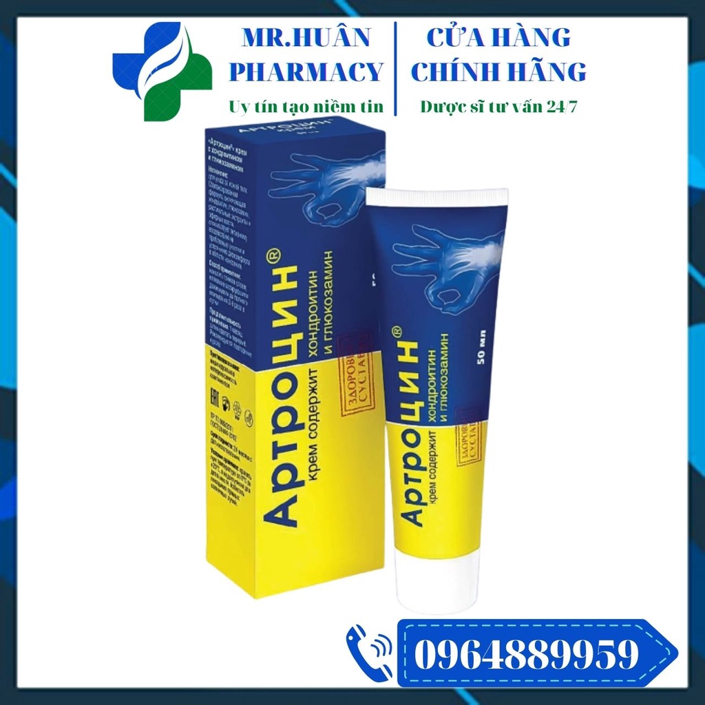 Artrocin Cream 50ml của Nga - Gel giúp giảm đau nhức xương khớp, phục hồi tính đàn hồi của dây chằng