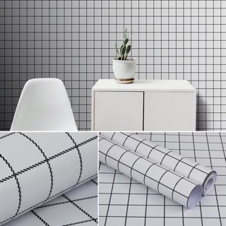 10M giấy dán tường kẻ caro nhỏ keo sẵn khổ 45 cm
