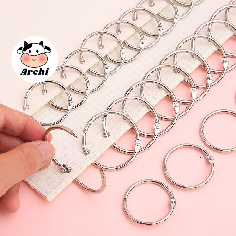 Khoen, khuyên Tròn Inox Flashcard Đóng Gáy Sách, Album, Nhật Kí - Khoen Móc Vòng Còng Đóng Sổ, Sổ Tay