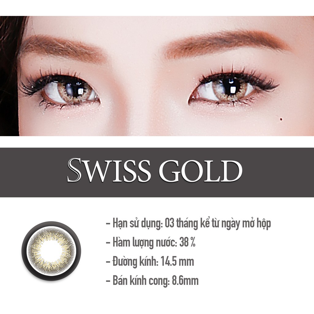 Kính áp tròng màu dùng 3 tháng Eye Secret Contact Lens - SWISS GOLD
