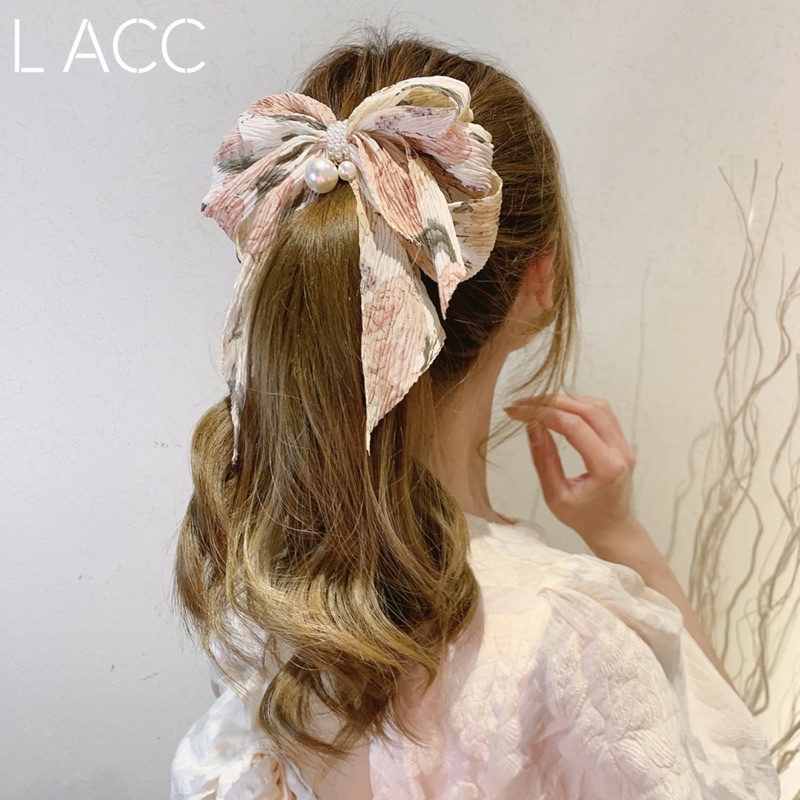 Kẹp tóc nơ lớn bản to sau đầu hình hoa Hàn Quốc, kẹp tóc nơ xinh tiểu thư cho nữ dễ thương
