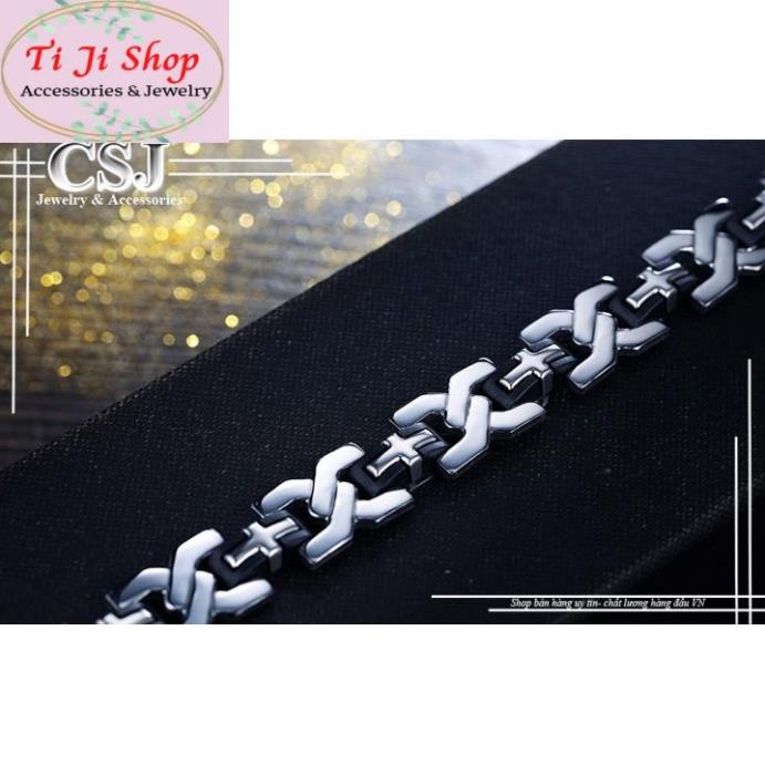 LẮC TAY NAM INOX THỜI TRANG HÀN QUỐC CHỮ X, THÁNH GIÁ đẹp mà chất