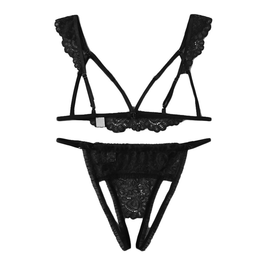 Bộ Đồ Lót Cổ Chữ V Khoét Lỗ + Quần Lọt Khe Thời Trang Size S-2Xl Cho Nữ | BigBuy360 - bigbuy360.vn