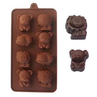 Khuôn silicone làm bánh/sô cô la hình động vật dễ thương