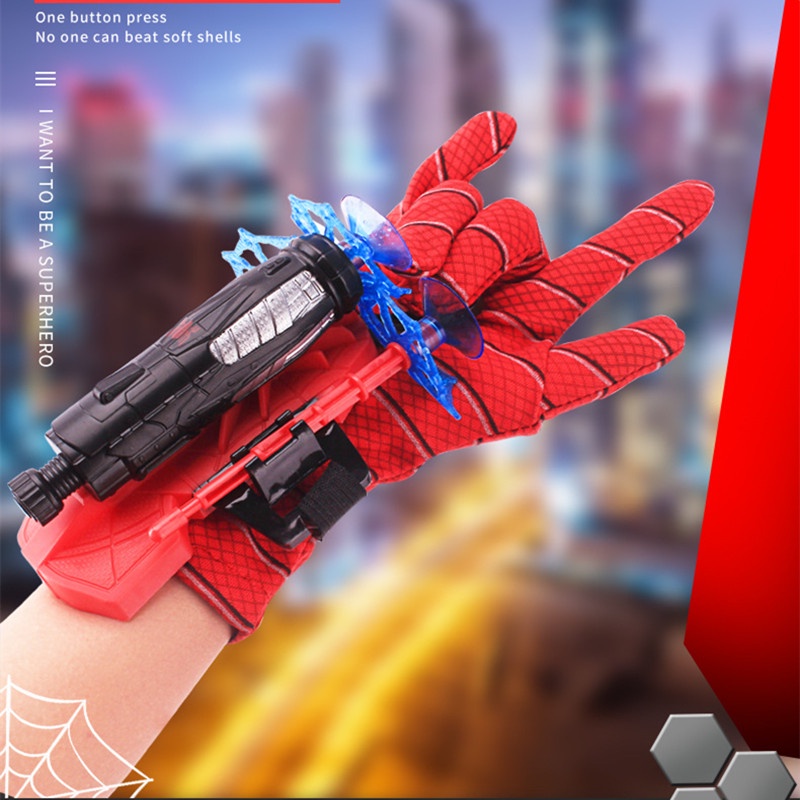 Găng Tay PVC Hóa Trang Người Nhện Phim Marvel Mới Cho Bé Trai