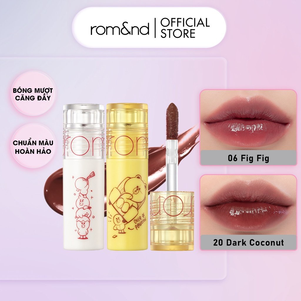 [Rom&amp;nd] Son Tint siêu lì Hàn Quốc Romand Line Line Friends Juicy Lasting Tint Mini 2g