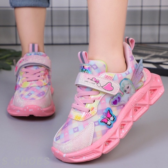Giày thể thao công chúa Elsa có đèn cho bé gái 2-9 tuổi