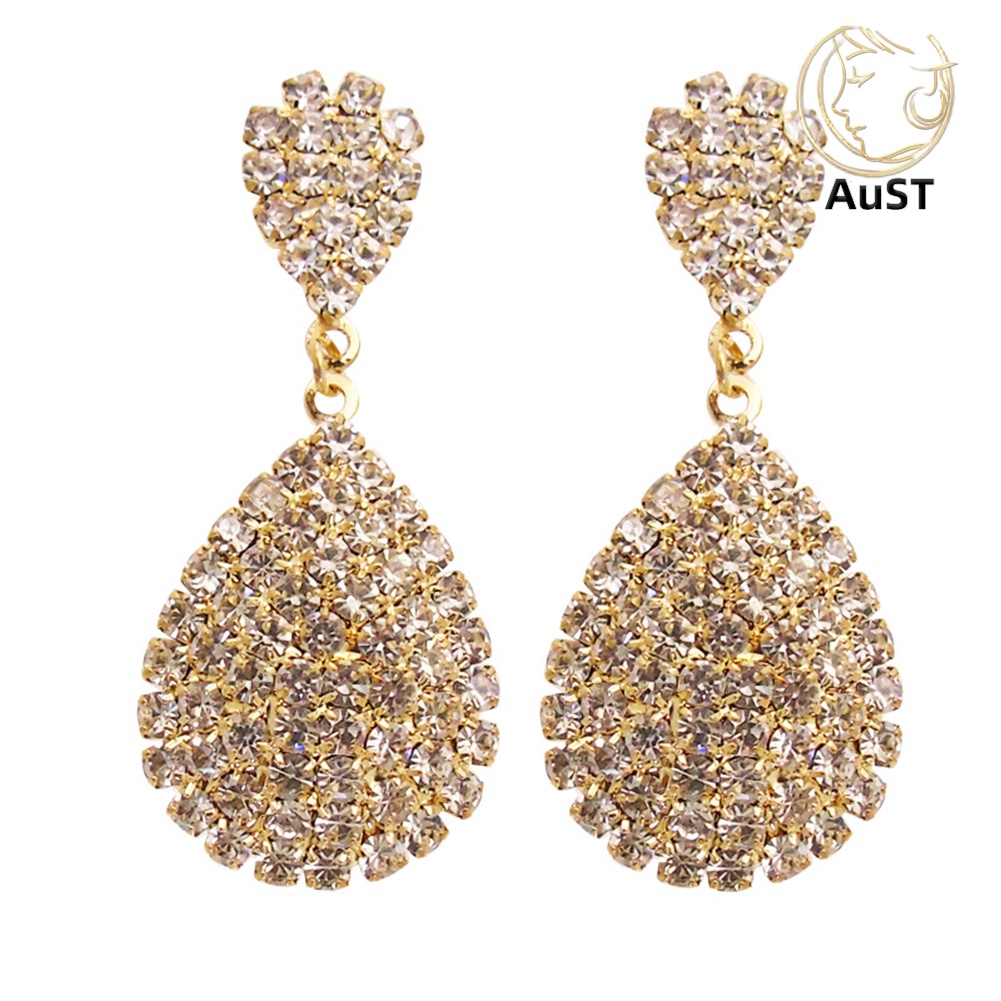 Khuyên Tai Nữ Hình Giọt Nước Đính Đá Thời Trang