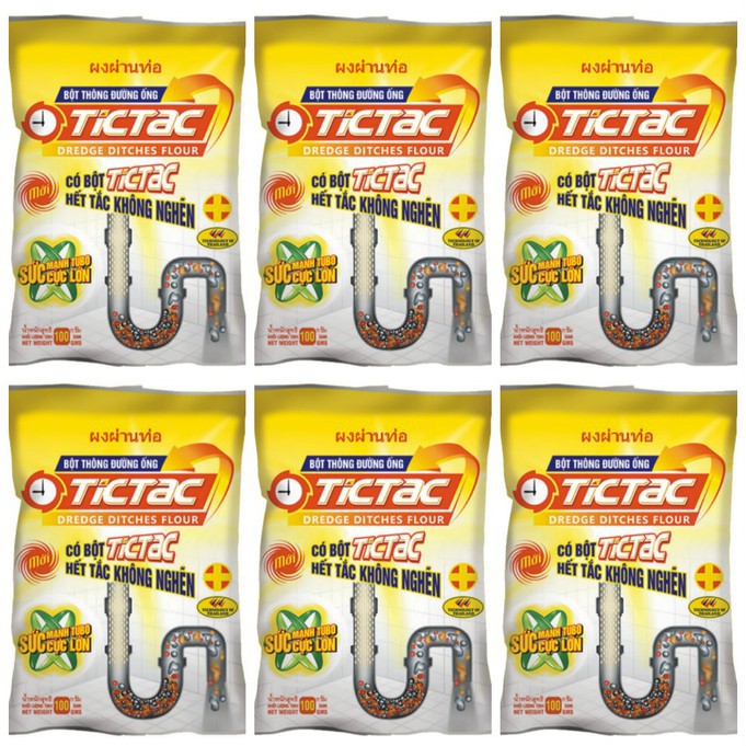 Bộ 5 gói bột thông tắc ống, thông nghẹt đường ống nước TICTAC