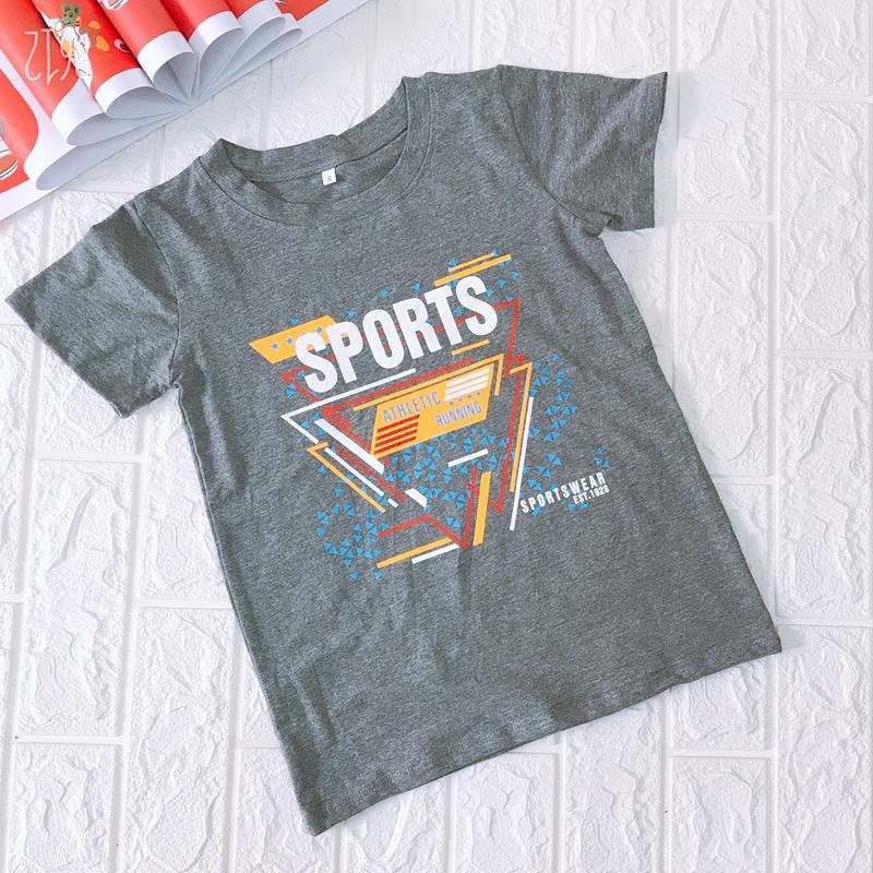 Áo bé trai cộc tay in 3D Sport Cotton 100% size Nhí XHN240