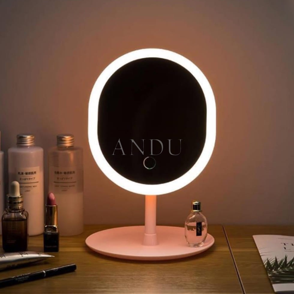 Gương Soi Trang Điểm Để Bàn Có Đèn Led Trợ Sáng Cực Đẹp