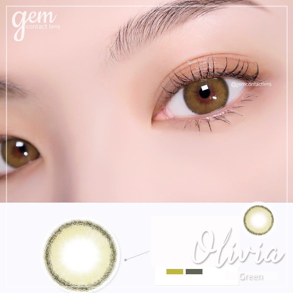 Áp Tròng OLIVIA GREEN Ẩm Cao 55% HSD 6Tháng Lens Xanh Rêu Olive Không Giãn Viền Mỏng Hottrend Đủ Độ Có Lệch Mắt Nhạy Cảm