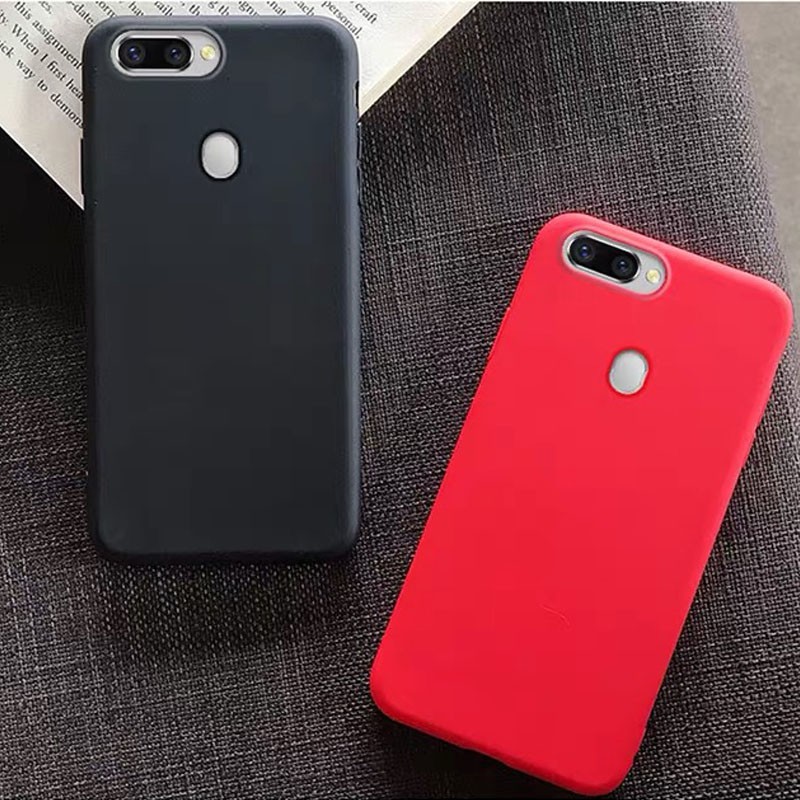Ốp điện thoại màu trơn kiểu dáng thời trang cho Oppo F7 A5S A7 A12 F9