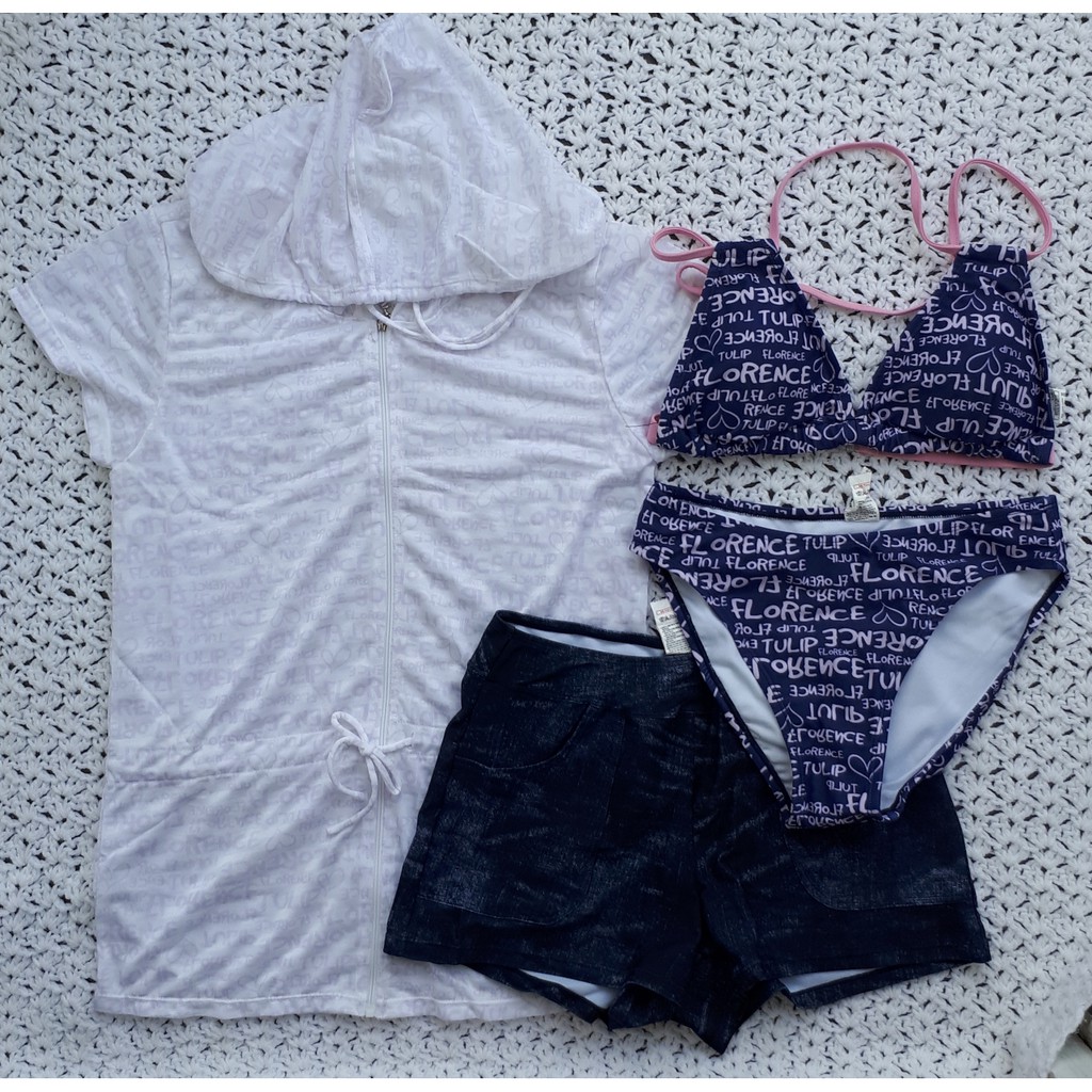 Bikini đồ bơi áo tắm Hàn Quốc - Set 4 chi tiết đẹp, kín đáo - đủ size M, L