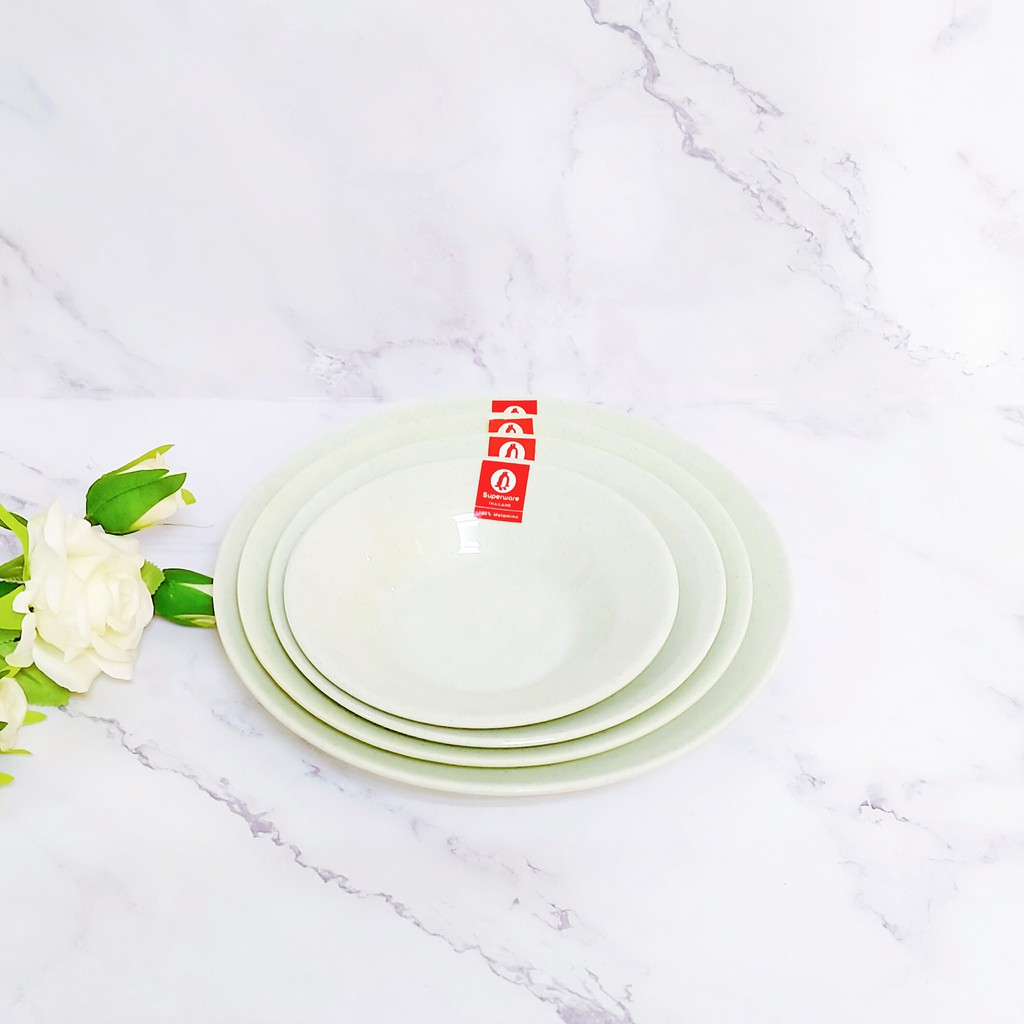 Đĩa tròn sâu SUPERWARE Nhựa phíp 100% melamine Xanh đá - Green Stone