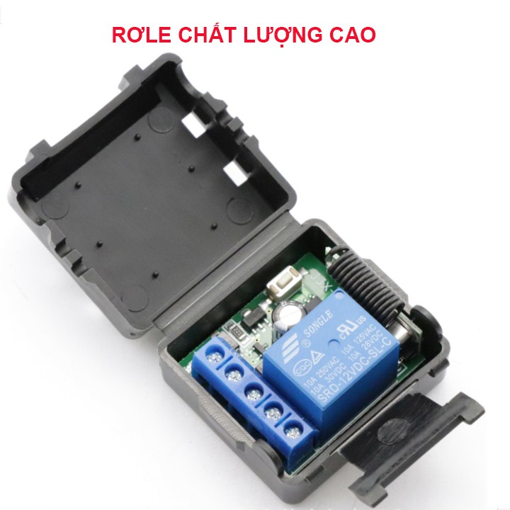 Công Tắc Điều Khiển Từ Xa Rf 433 - 12V/10A Remote Màu Đen