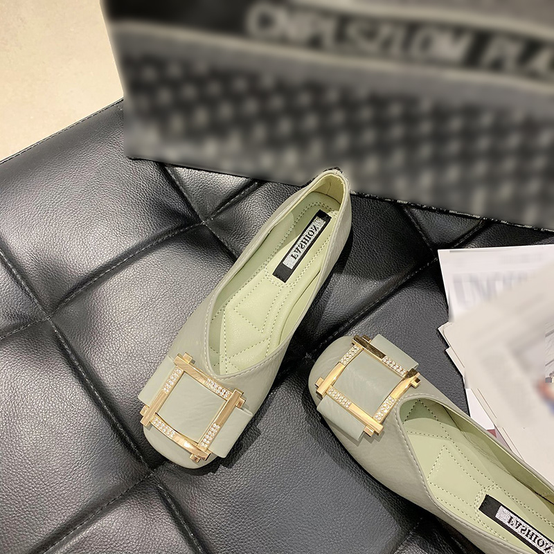 Giày bệt búp bê đế bằng mũi vuông phong cách Hàn Quốc dành cho nữ