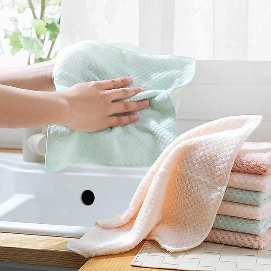 Khăn lau siêu thấm hút cotton nhà bếp loại xịn LOẠI CÓ VIỀN VẢI