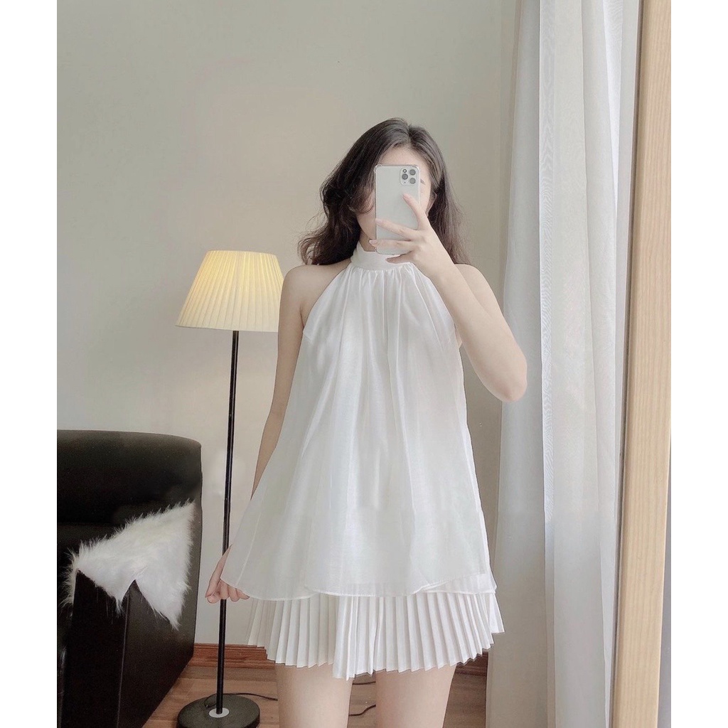 [Ảnh thật] Áo yếm Dream Top A07 vải tơ màu trắng mềm mại, áo kiểu nữ 2 lớp dày dặn, chất lượng cao.