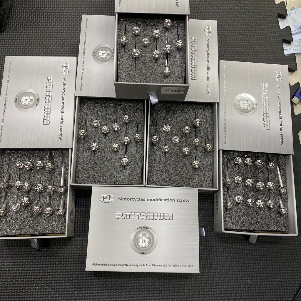 [ CÓ HỘP ] Ốc lốc máy Salaya G3 chuẩn inox 304 GỒM HỘP PTITANIUM cực đẹp đầy đủ các dòng xe