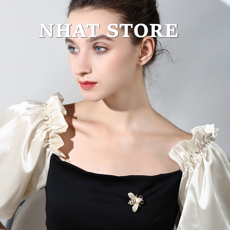 Ghim Cài áo hình con ong đính đá cao cấp phù hợp với áo vets, sơ mi, váy cho cả nam và nữ - Cài áo CA121