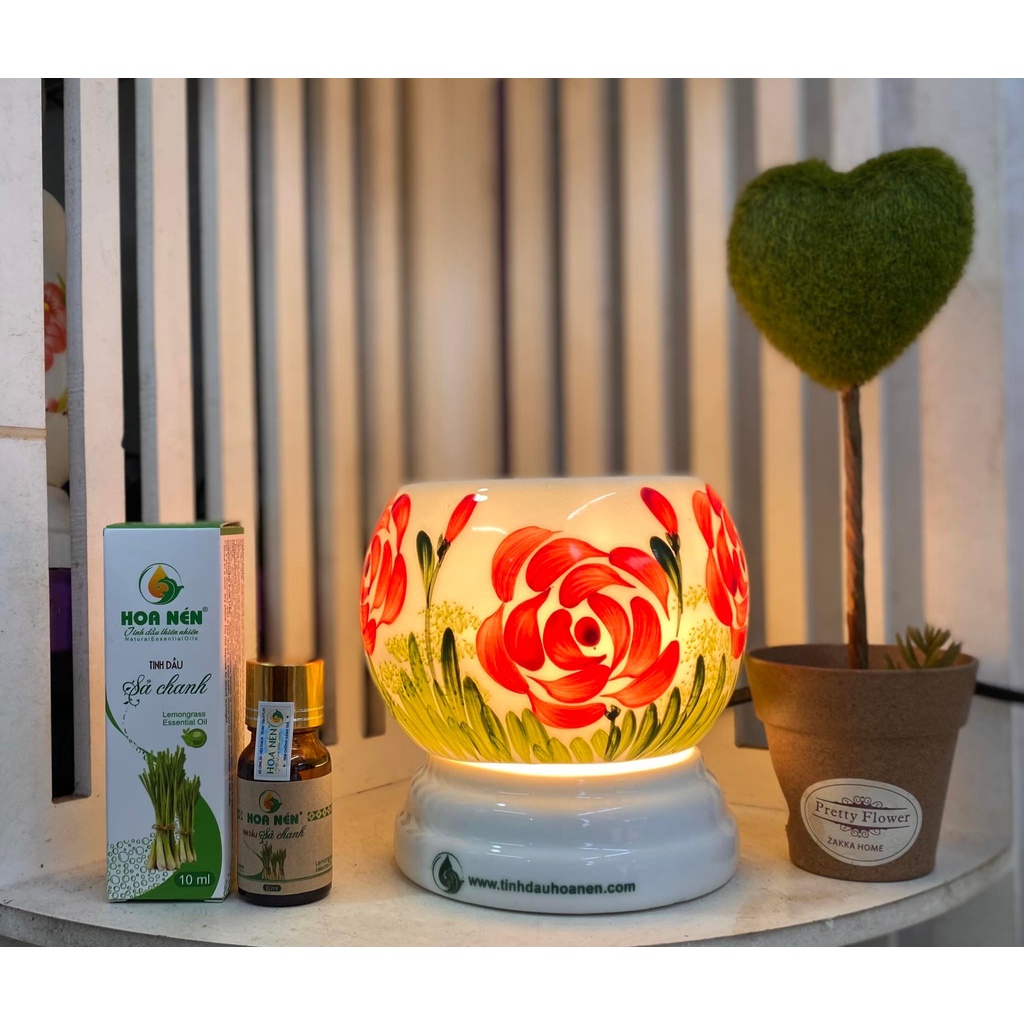 Đèn xông tinh dầu Hoa nén - Gốm sứ Bát Tràng tại Bình Dương - Shop Gái Mường