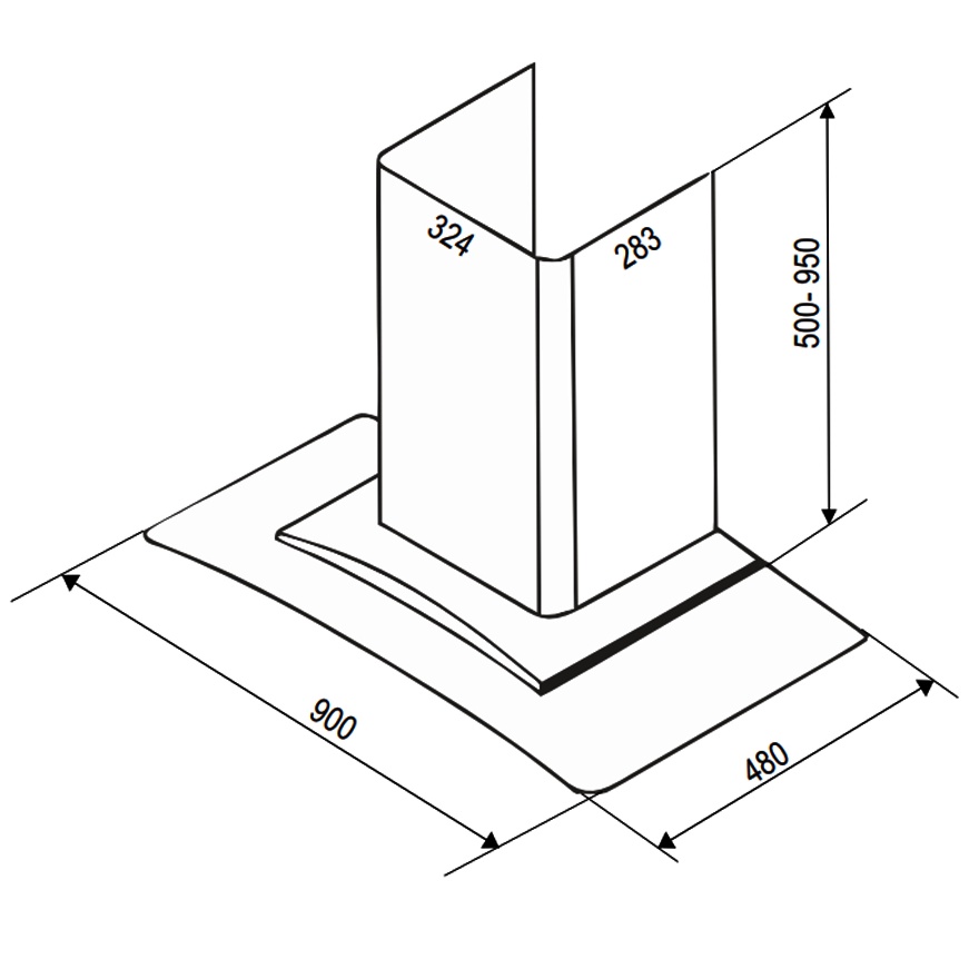 Máy hút mùi kính cong BAUER BC 90SBL - Máy hút khói 90cm Cảm ứng, Hẹn giờ tắt, Lực hút khỏe, Chạy êm, Bảo Hành 2 Năm